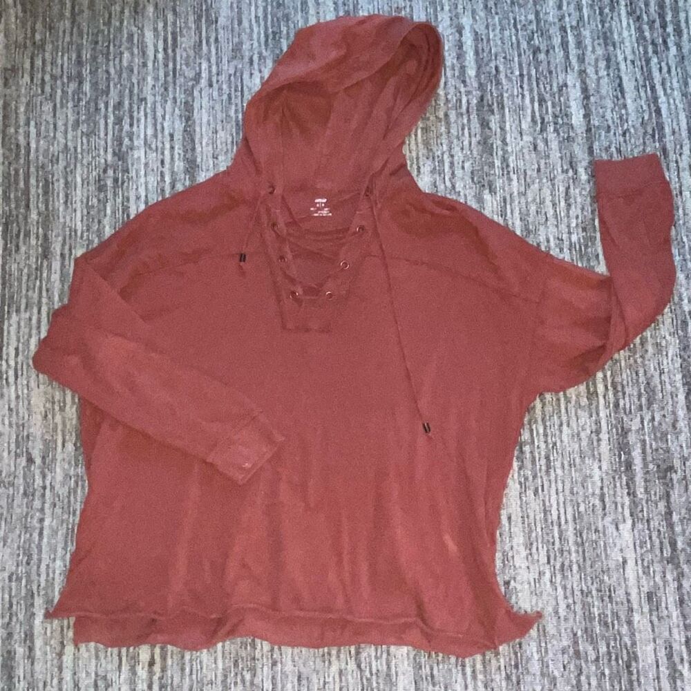 aerie Burnt Orange Lace-Up Hoodie